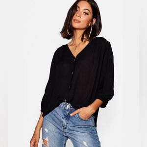 BOOHOO Horn Button Through Top sz 4